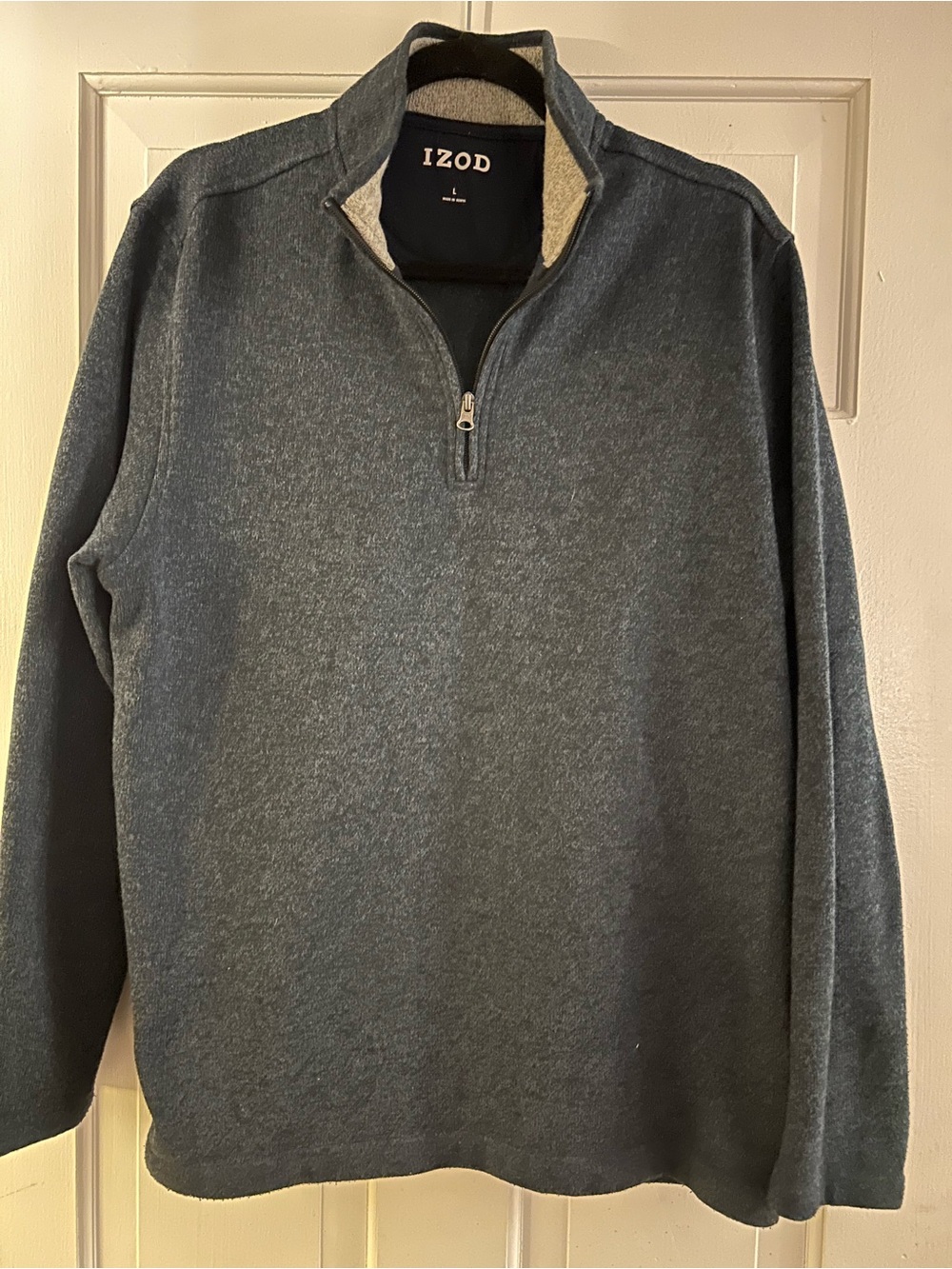 Izod Men’s Heather Slate Quarter-Zip Pullover